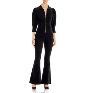 WeWoreWhat Corduroy Puff Sleeve Flare Jumpsuit, XS